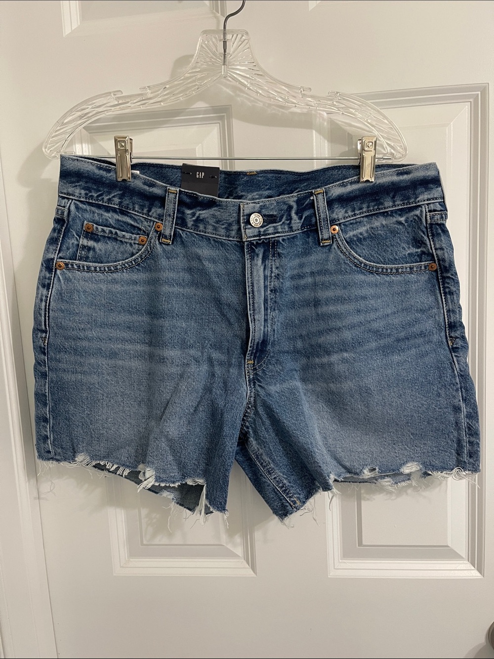 GAP Light Blue Frayed Hem Denim Shorts